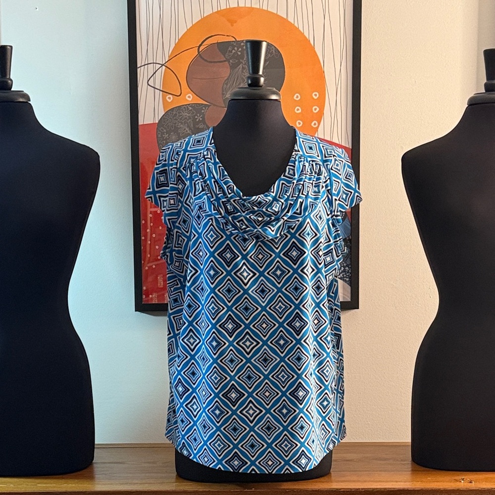 Geometric Blue Women's Top